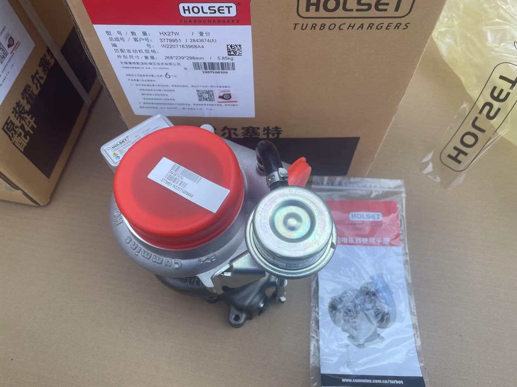 New Genuine Cummins Turbo HX27W 2843674 3779951 3779952 Turbo for Foton CUMMINS ISF3.8 3.8L 105KW Cummins Turbocharger